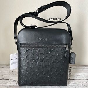 ✅Coach Houston Flight Bag In Signature Leather